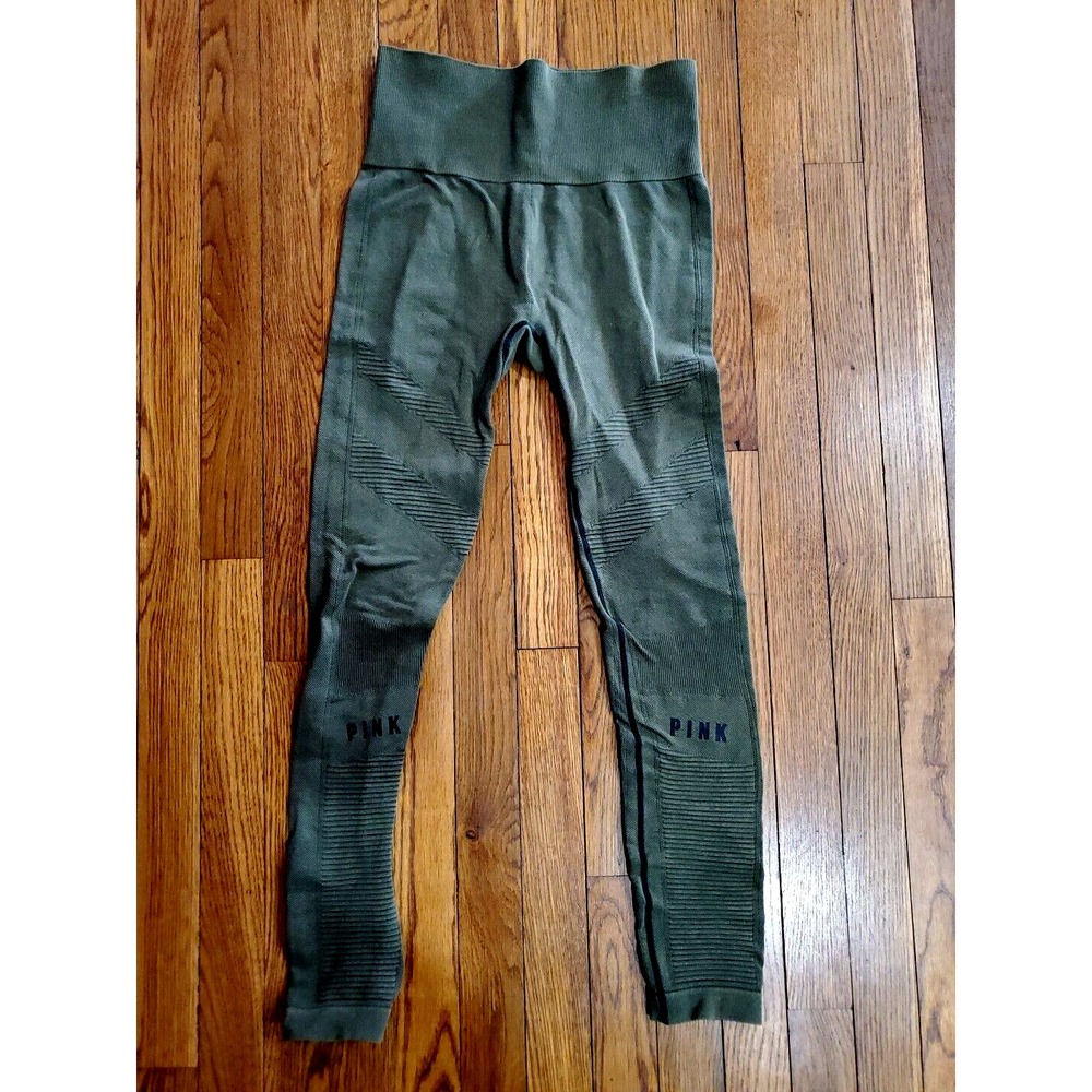 Victoria's‎ Secret Pink Ultimate Ribbed Texture Leggings Army Green Medium